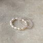 Natural Crystal Stretchy Light Shade Rose Quartz 2mm & Fresh Water Pearl Rings
