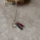 925 Sterling Silver Ballet shoe, Clear Quartz, Pink Tourmaline Charm