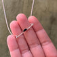 925 Sterling Silver Black Onyx Bar Contemporary -Chain Attached Handcrafted Necklace