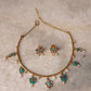 925 Sterling Silver Turquoise , Fresh Water Pearls & Kundan Polki Handcrafted Gold Plated Necklace Set