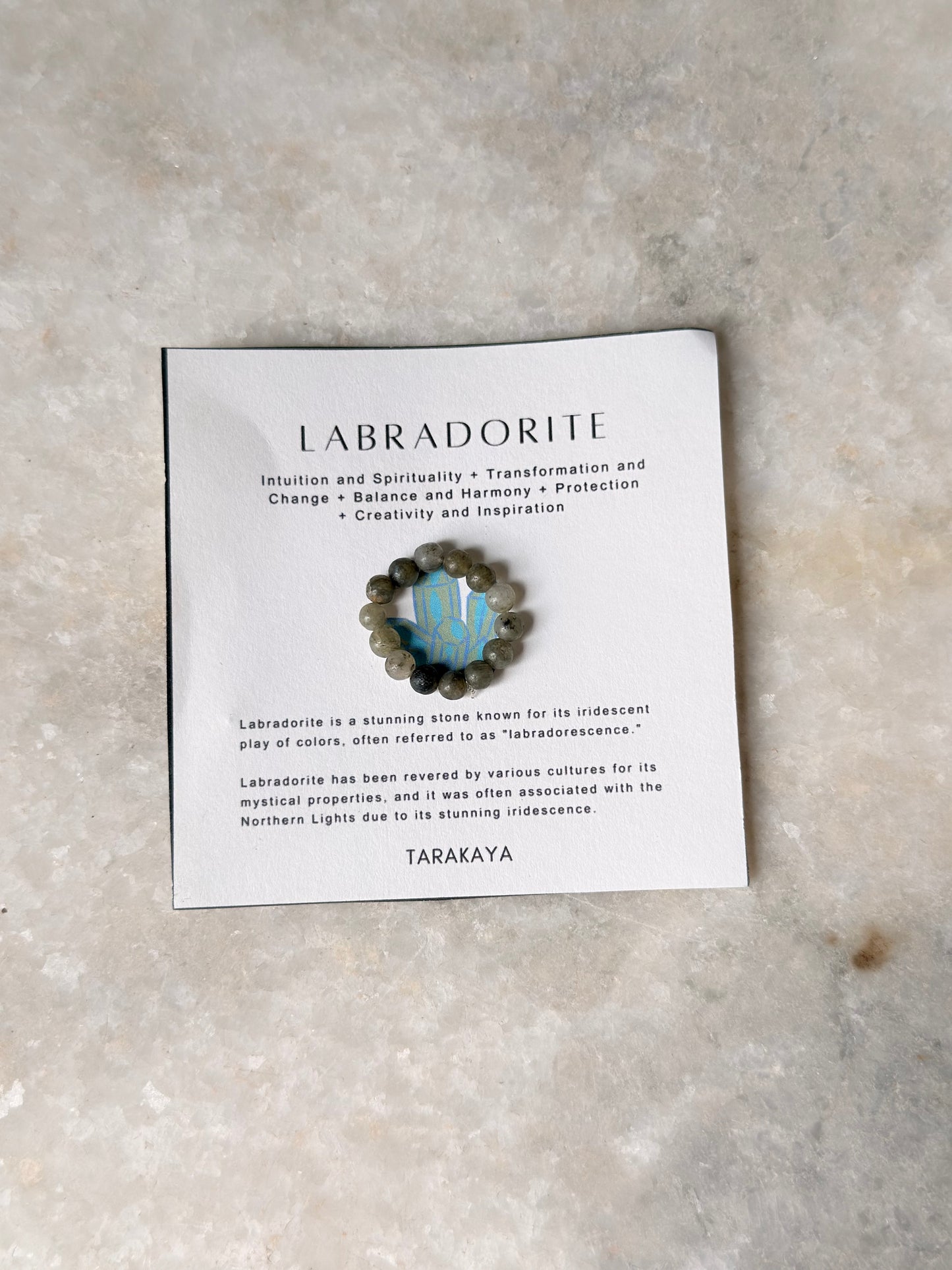 Natural Crystal Labradorite 4mm Stretchy Rings