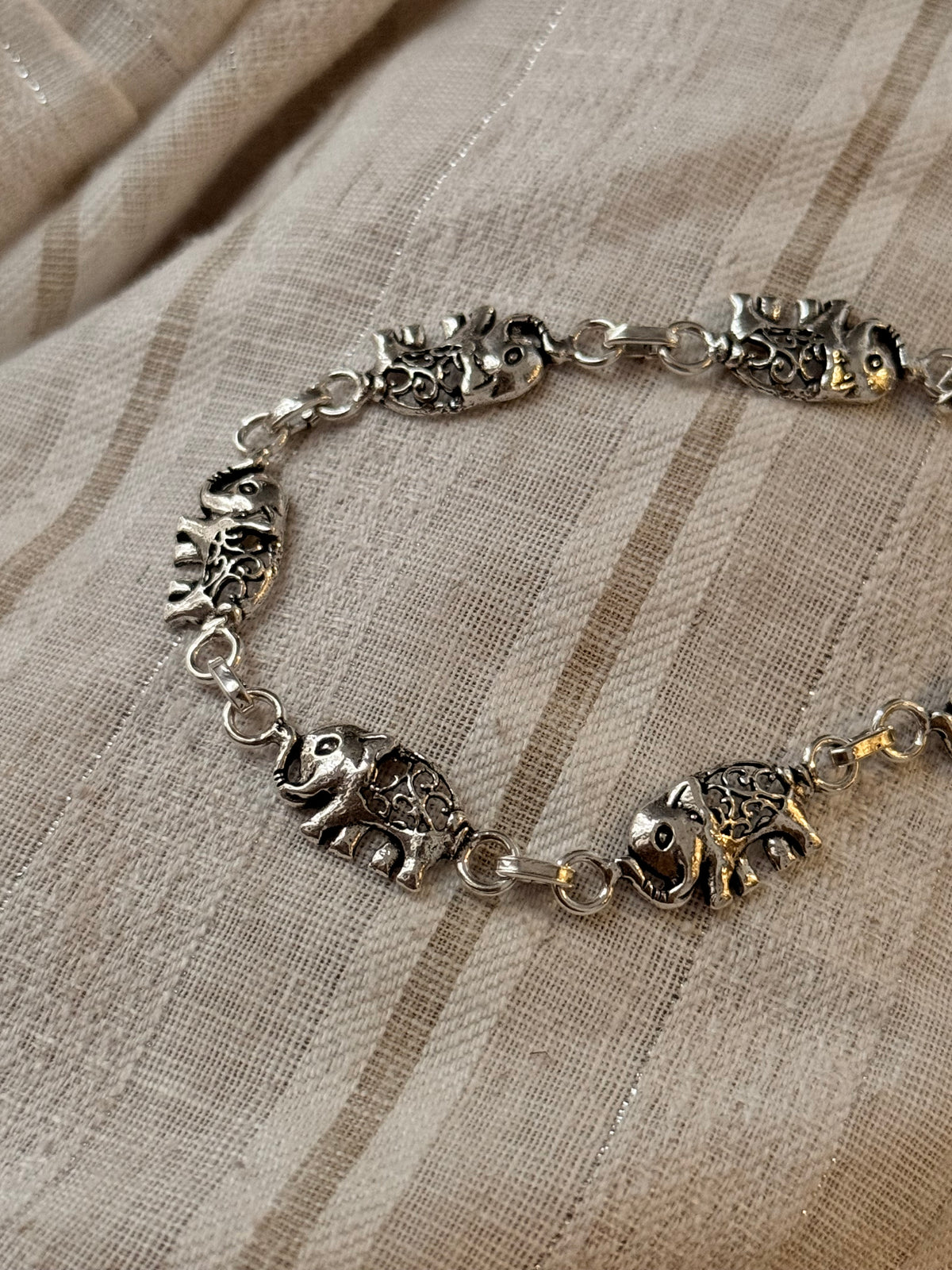 925 Sterling Silver Elephant Bracelet
