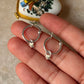 925 Sterling Silver Star Charm Italian Hoops