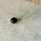 Amethyst Tumble with Flower Cap 925 Sterling Silver Necklace