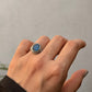 925 Sterling Silver Labradorite Blue Flash Oval Rawa Boho Handcrafted Ring