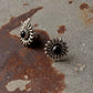 925 Sterling Silver Black Onyx Sun Statement Studs Earrings