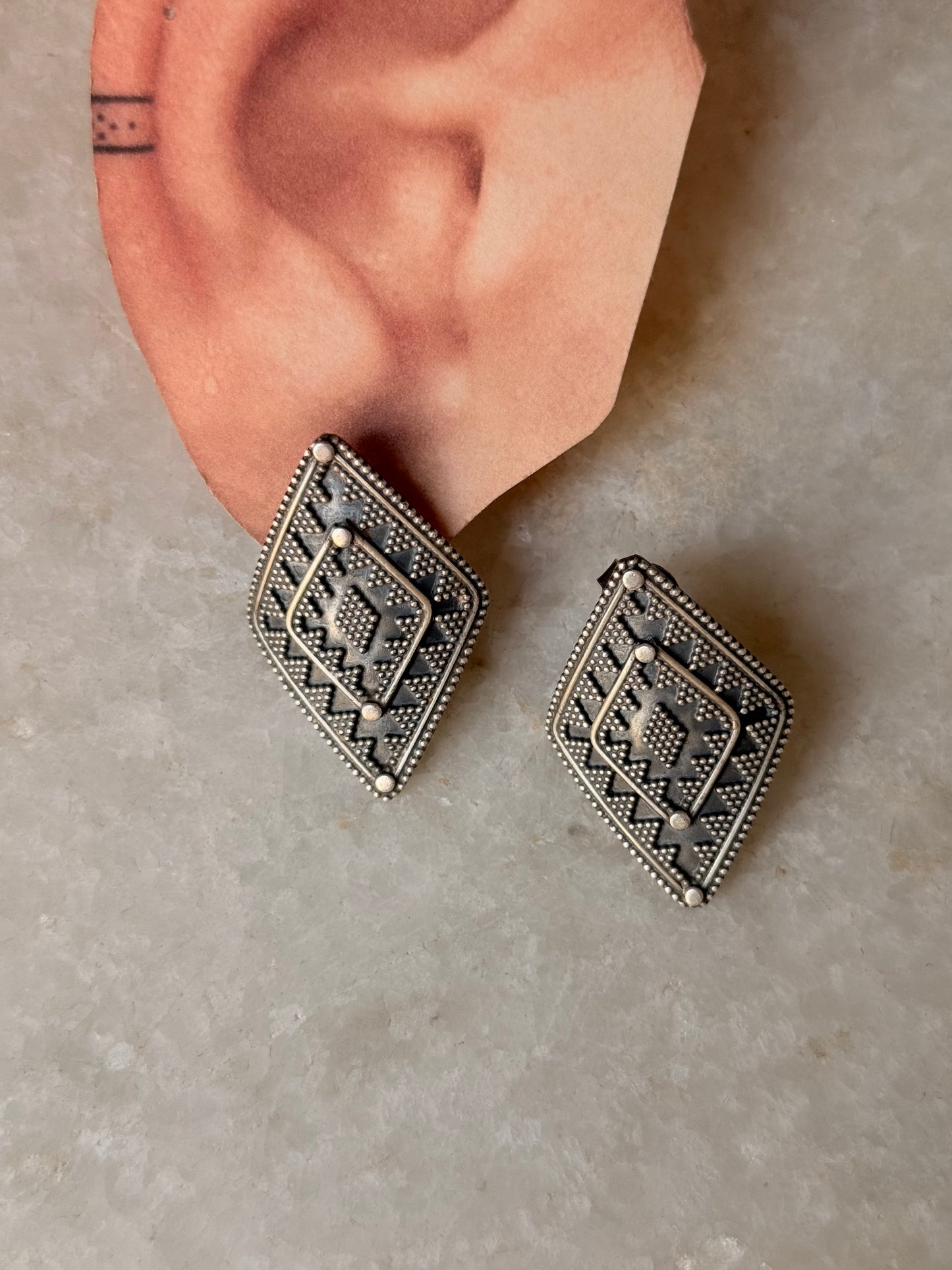 925 Sterling Silver Tribal Handcrafted Rawa Earrings