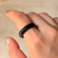 Natural Crystal Faceted Black Agate Band Ring