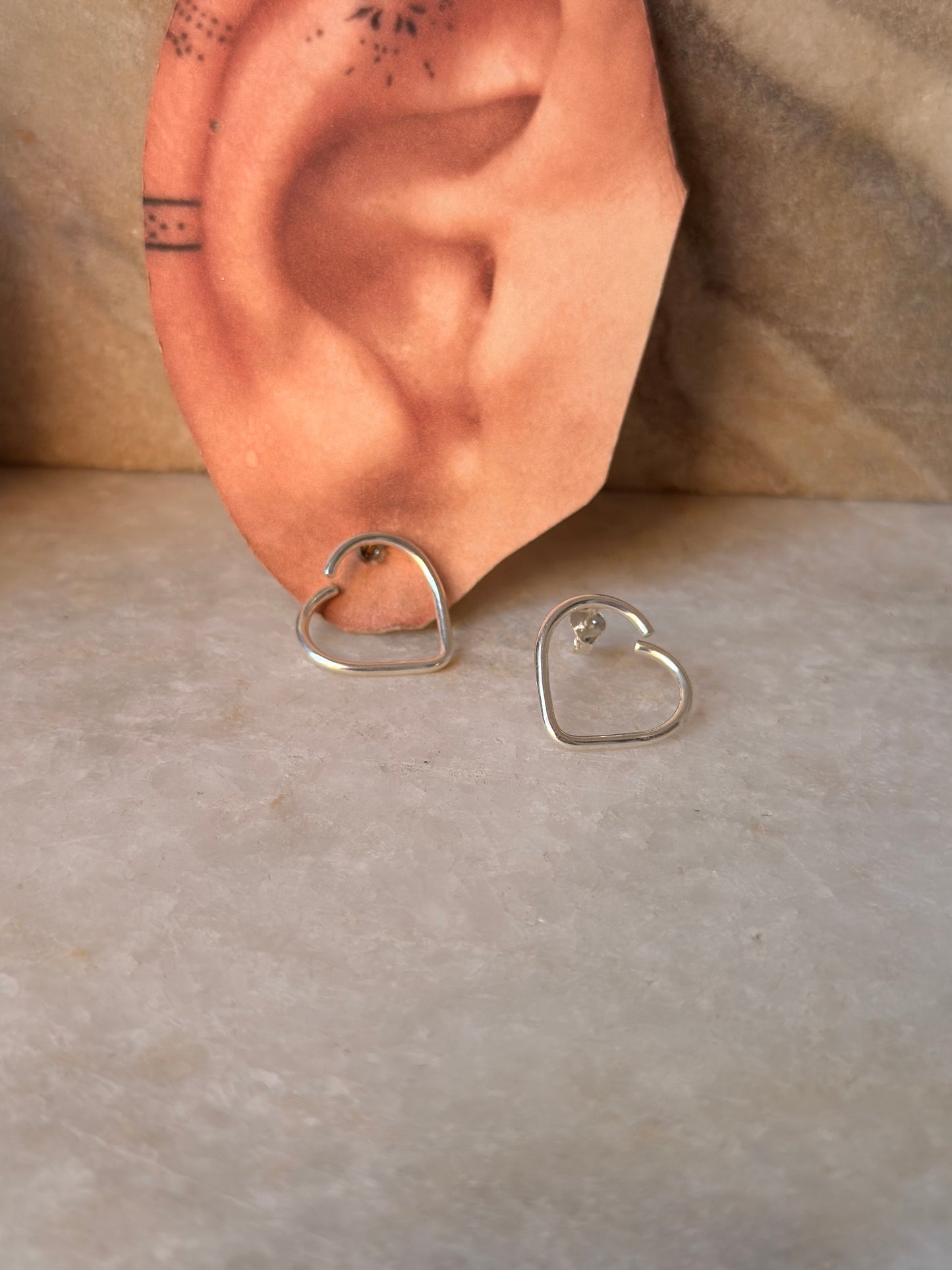 925 Sterling Silver Broken Heart Studs