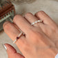 Natural Crystal Stretchy Shiny Basra Pearl & Garnet Silver Ball Rings