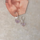 925 Sterling Silver Amethyst Butterfly & Pearls Lever Back Earrings