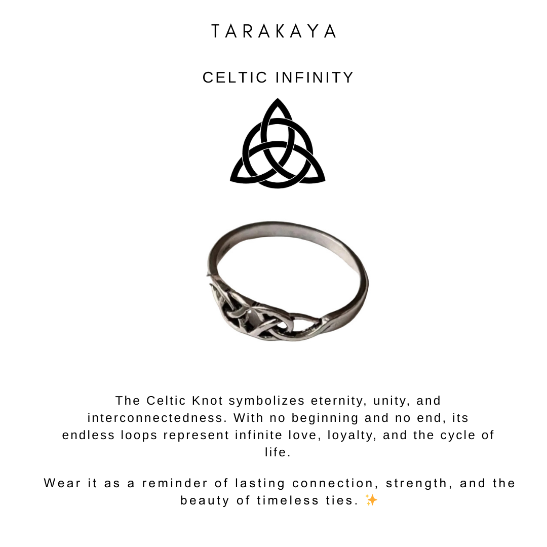 925 Sterling Silver Small Boho Trinity Knot Ring