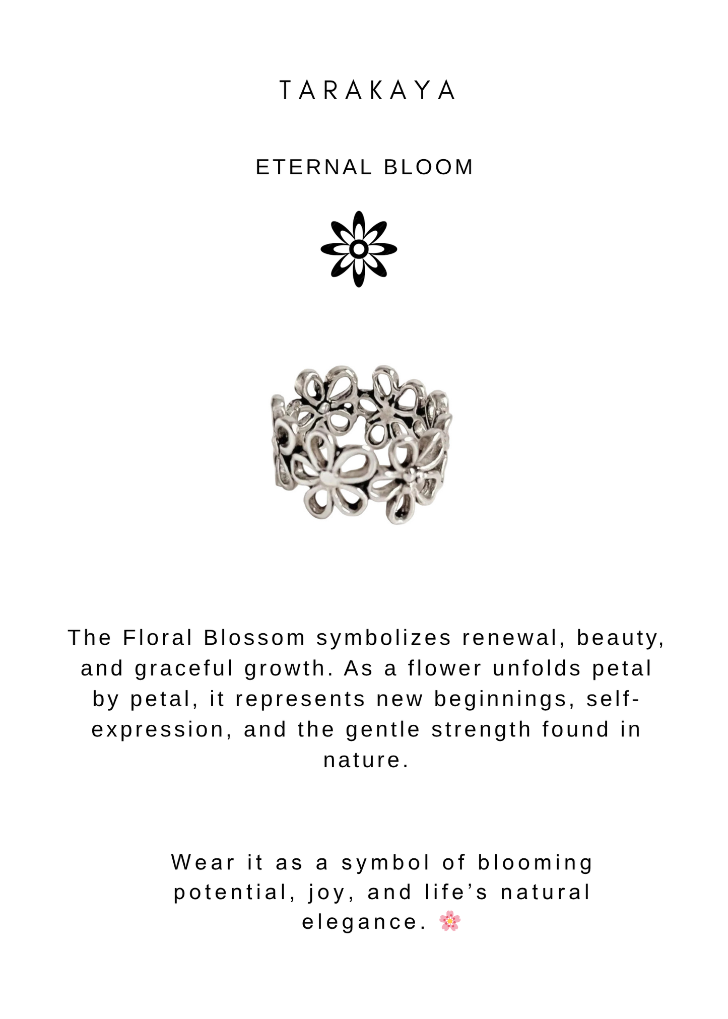 925 Sterling Silver Bloom Boho Floral Band Ring