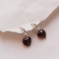 Heart-Shaped Garnet and CZ Silver Huggie Earrings