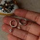 925 Sterling Silver Blue Topaz North Star Removable Charm -Plain Huggies/ Small Hoops
