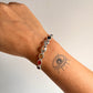 Adjustable Silver Kada with Seven Chakra Stones