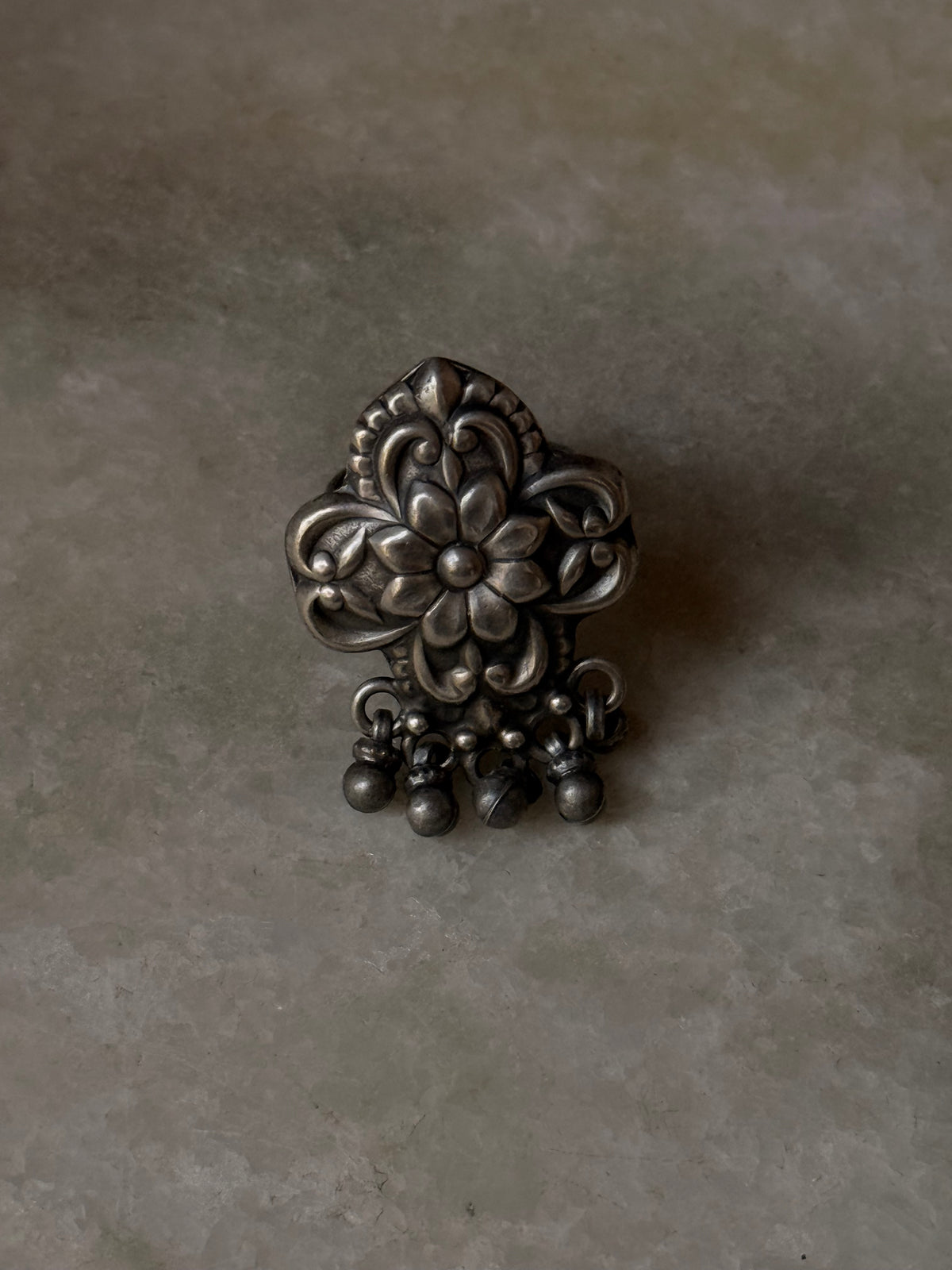925 Sterling Silver Antique Ghungroo Handcrafted Adjustable Ring