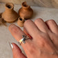 925 Sterling Silver Bohemian Hill Tribe Floral Engraved Spiral Adjustable Handcrafted Adjustable Ring