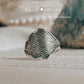 Silver Ring with Ocean Shell Texture Design