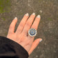 925 Sterling Silver Labradorite & CZ Flower Ring