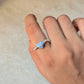 925 Sterling Silver Blue Opal Heart Wire Wrapped Handcrafted Ring