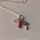 925 Sterling Silver Pink Tourmaline, Moonstone Star & Flamingo Charm Handcrafted Necklace
