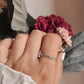 Elegant stackable band ring with tribal engraving in silver