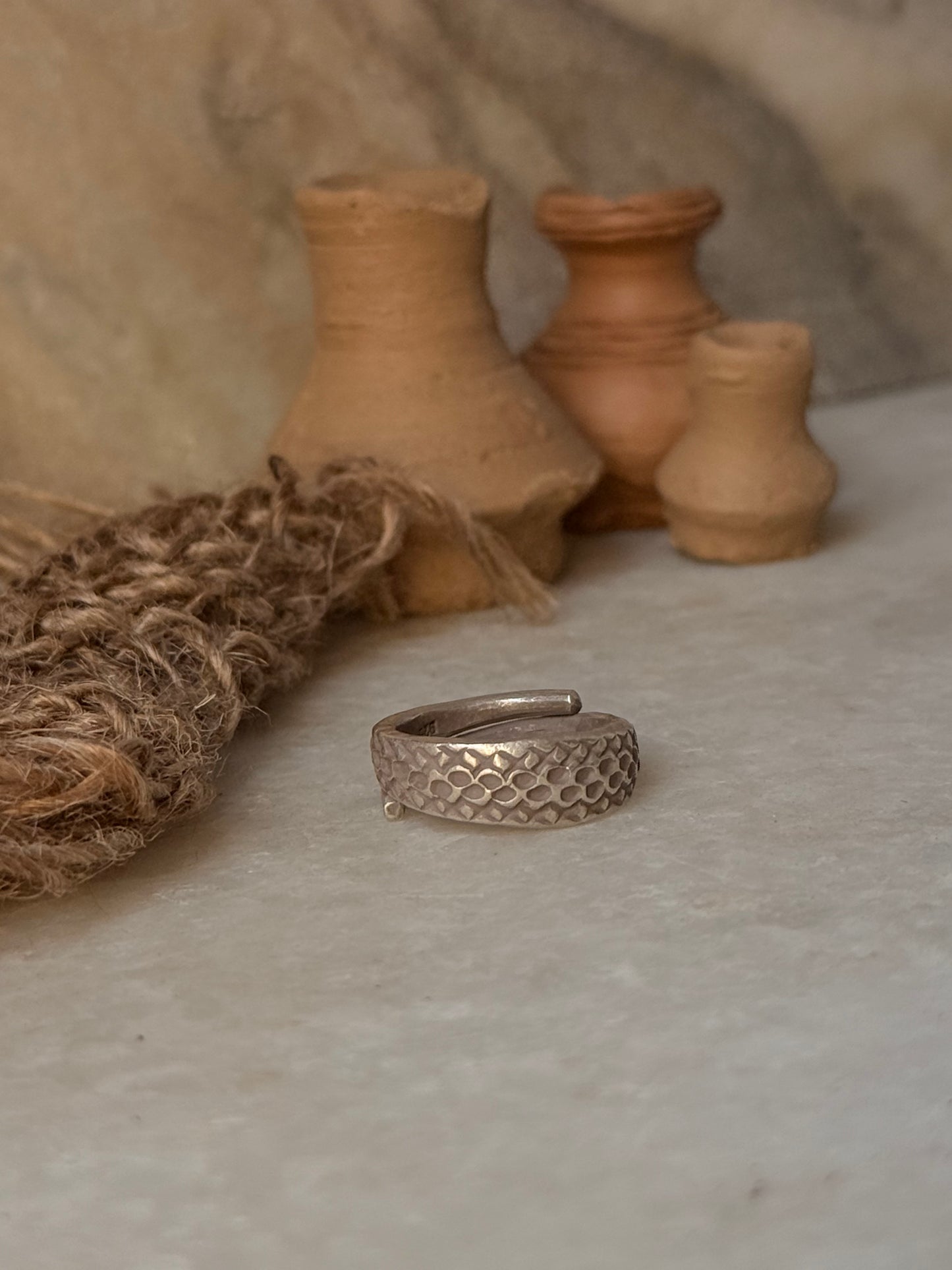 925 Sterling Silver Bohemian Hill Tribe Serpent Aura Band Handcrafted Adjustable Ring