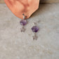 925 Sterling Silver Amethyst Floral Charm Butterfly Handcrafted Studs