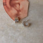 925 Sterling Silver Chunky Italian C Half Hoops Earrings
