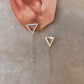 925 Sterling Silver Triangle Chain Attached Studs