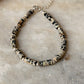 925 Sterling Silver Dalmatian Jasper Flat Tube Crystal Silver Balls Bracelet