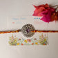925 Sterling Silver Gemstone Mandala Rakhi - Reusable as Pendant Handcrafted Rakhi