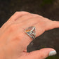 925 Sterling Silver Treated Citrine Marquise Vintage Crown Ring