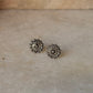 925 Sterling Silver Antique Plain Oxidised Boho Studs Earrings