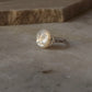 925 Sterling Silver Mother of Pearl Moon Face Wire Wrapped Handcrafted Ring
