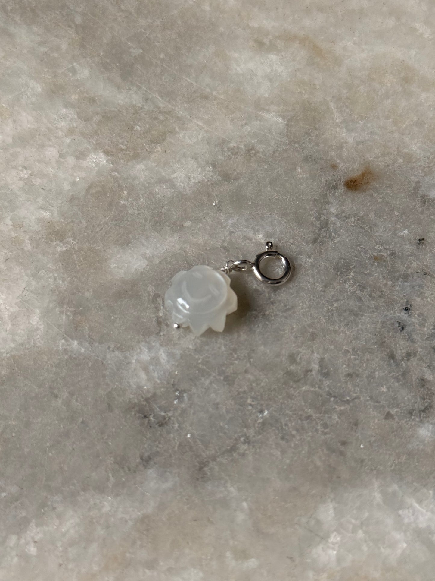 925 Sterling Silver Moonstone Sun Face Charm