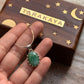 925 Sterling Silver Green Aventurine Faceted Oval Boho Handcrafted One of a Kind Pendant