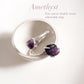Amethyst Double Raw Uncut Adjustable Ring in Silver