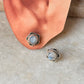 925 Sterling Silver Moonstone Flower Studs Earrings