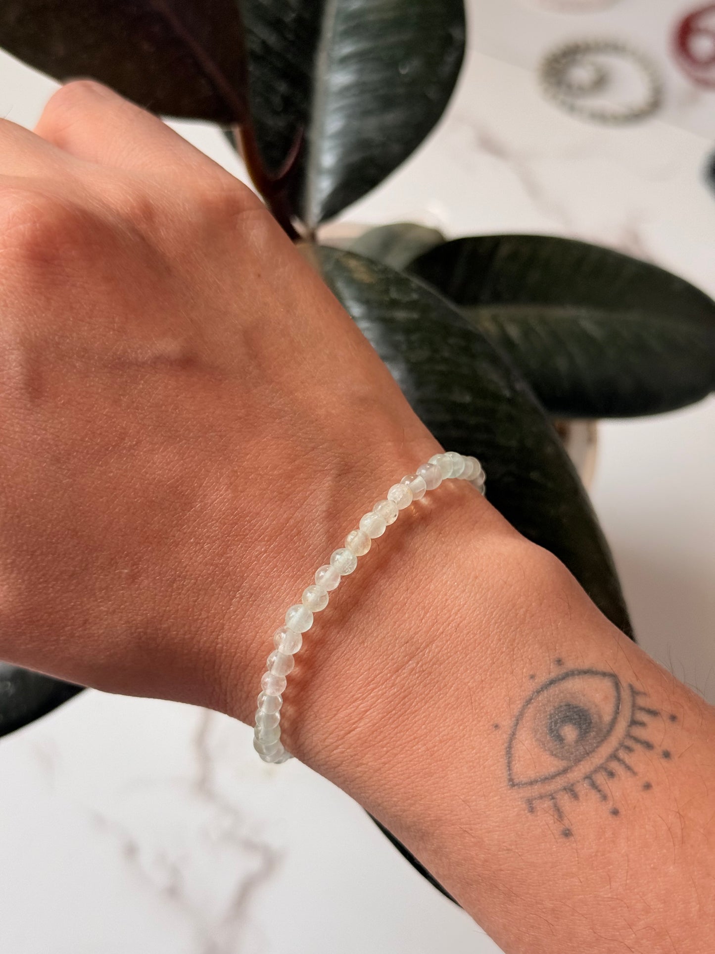 Natural Crystal Fluorite Bracelet 4MM