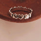 Delicate heart band ring in sterling silver