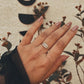 Handcrafted Silver Ring with Leaf Band Detail
