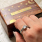 925 Sterling Silver Rainbow Moonstone Square Heart Band Ring
