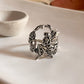 Sophisticated fairy in forest silver ring with graceful fairy figure