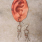 925 Sterling Silver Pink Tourmaline Wire Wrapped Boho Style Handcrafted Earrings