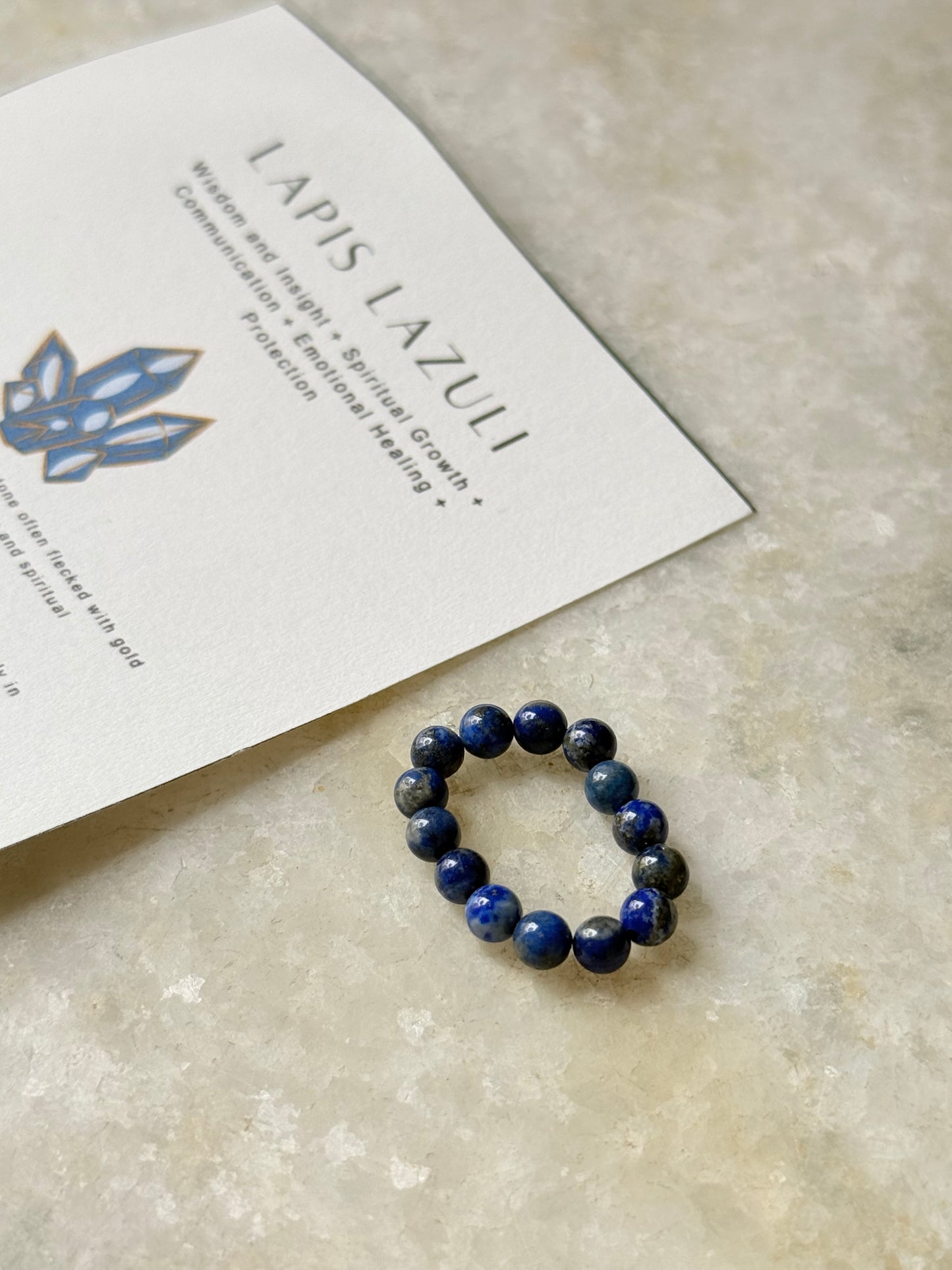Natural Crystal Lapis Lazuli 4mm Stretchy Rings