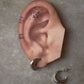 925 Sterling Silver Chunky Italian Textured Half Moon Hoops Earrings
