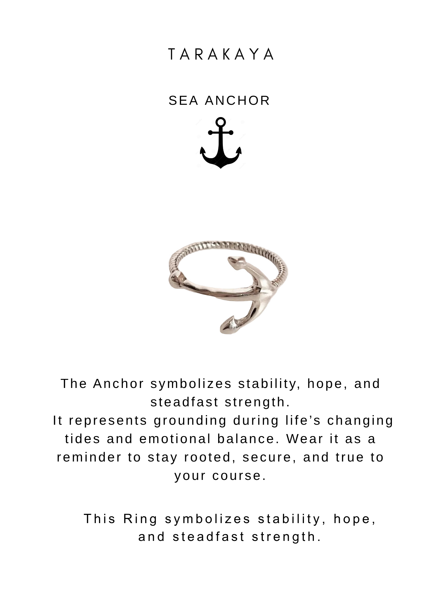 925 Sterling Silver Boho Anchor Ring