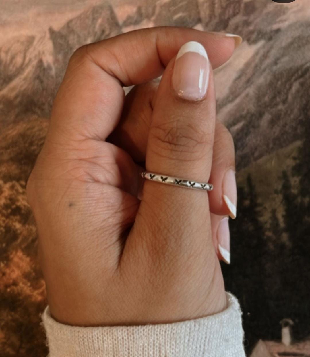 Stylish Butterfly Engraved Silver Ring for Women